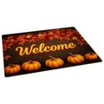 thumbnail image 2 of Zawou Fall Welcome Mat, Pumpkin Pattern Indoor Entryway Soft Door Mat, Ultra Thin Non-Slip Washable Runner Rug for Hallway, Kitchen, Front Door, Seasonal Autumn and Thanksgiving Decor, 2 of 7
