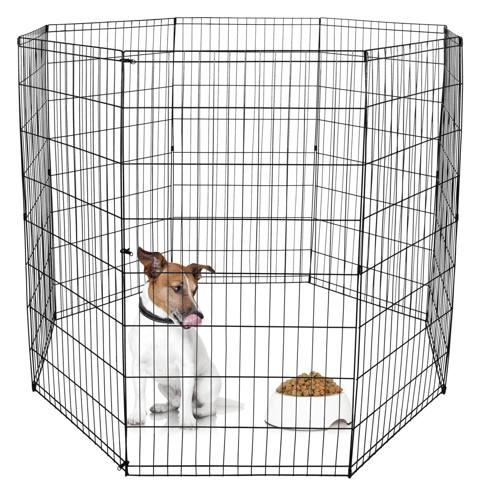Metal 12 panels Tall Dog Playpen Crate Fence Pet Kennel Play Pen Exercise Cage 