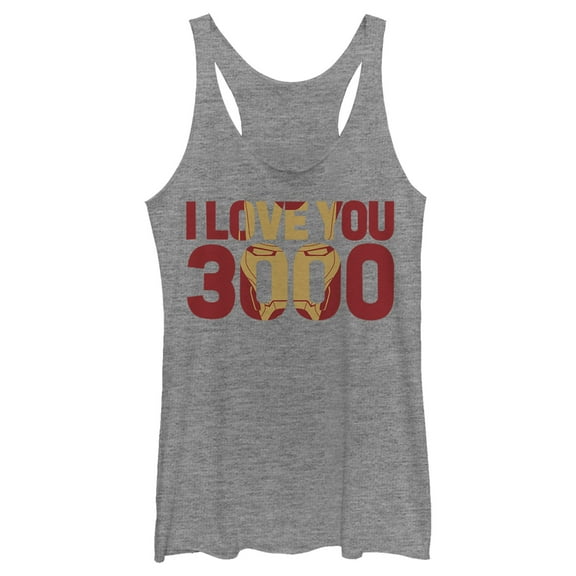 Women's Marvel Iron Man Forever Love 3000  Racerback Tank Top Gray Heather X Small