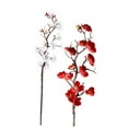 thumbnail image 4 of HINTRMENT Artificial Flower Branches Faux Plants Indoor 2Pcs Simulated Plum Blossom Red White Fabric Plastic 60cm, 4 of 8