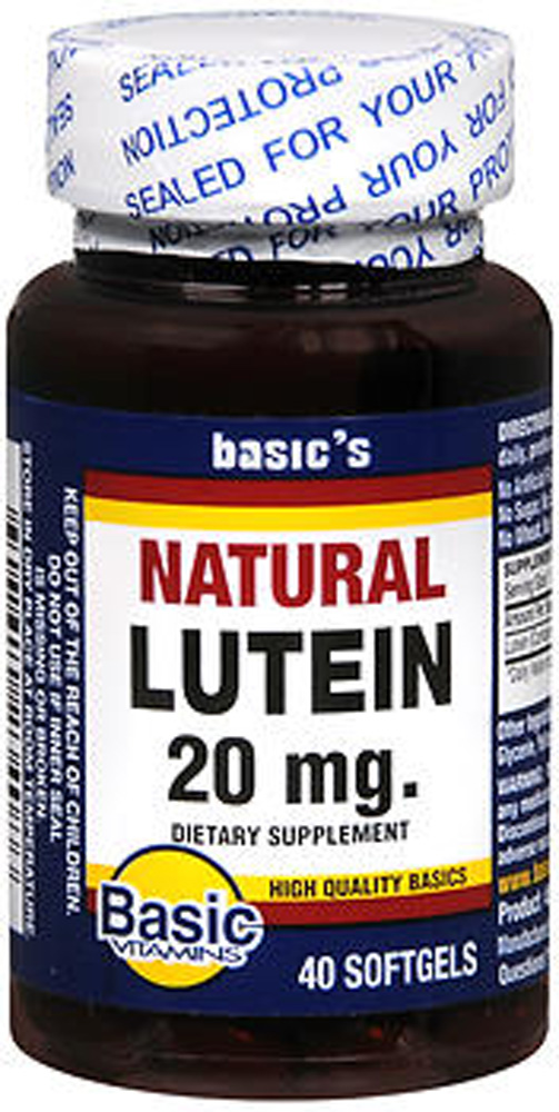 Basic's Vitamins Natural Lutein Softgels, 20 mg, 40 Count