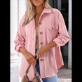 thumbnail image 2 of Camisas de Punto Extragrandes para Mujer, Blusas de Trabajo de Larga con Botones, Blusas de Moda de Otoño. Rosa XL, 2 of 3