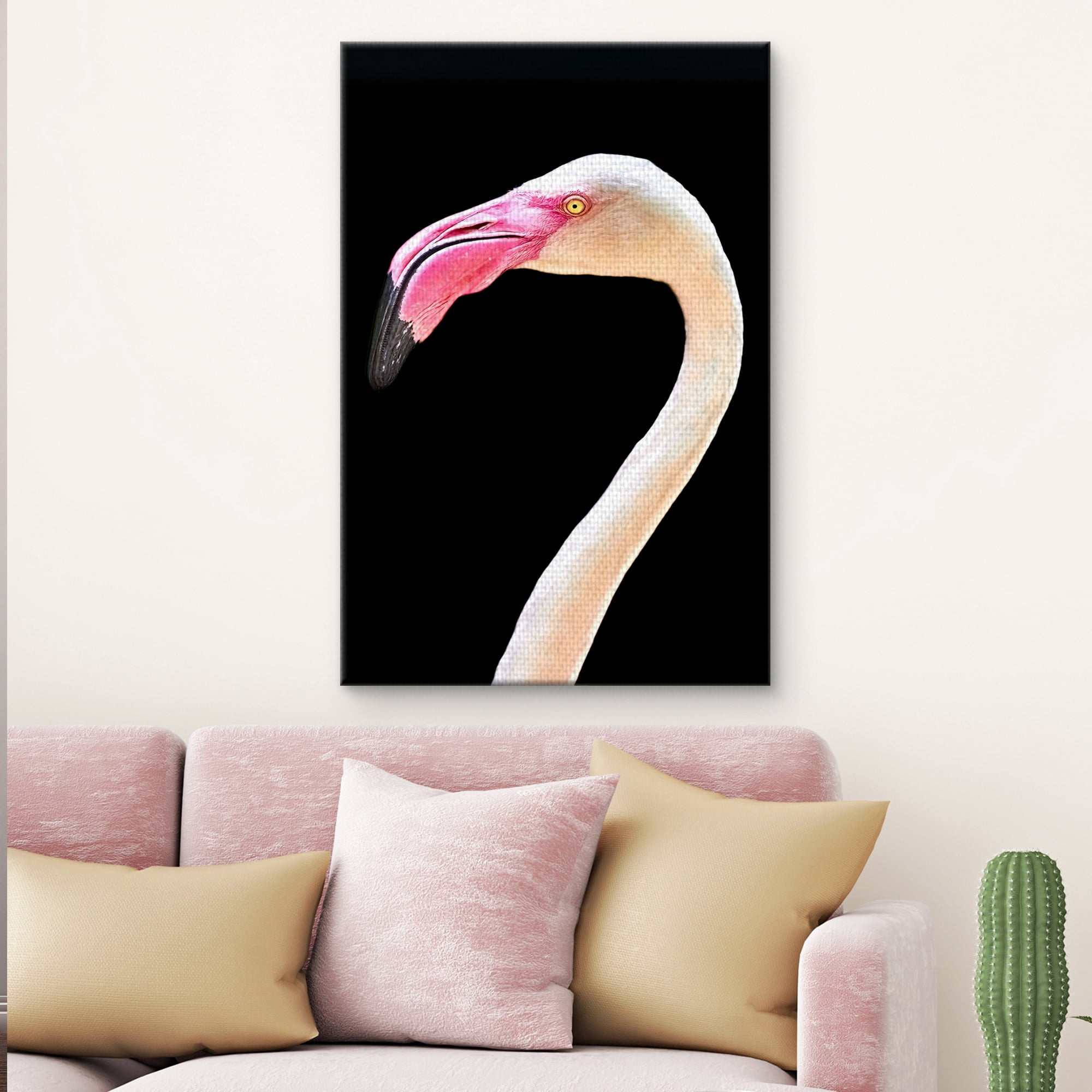 Masterpiece Art Gallery Flamingo Portrait By Mathew Schwartz Canvas Art Print 24" x 36"