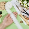 thumbnail image 3 of 5 Yards White Scalloped Edge Ribbon 1-1/2 inch Lace Edge Corduroy Ribbon Scalloped Edge Crocheted Lace Trim Fabric for Scrapbooking Wrapping Sewing Craft Wedding Home Décor, 3 of 8