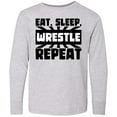 thumbnail image 3 of Inktastic Eat, Sleep, Wrestle, Repeat Long Sleeve Youth T-Shirt, 3 of 5