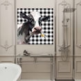 thumbnail image 5 of Farm Cow Framed Canvas Wall Art, White Daisy Black Plaid Watercolor Country Style Wall Art Painting for Living Room Bedroom Home Decor, 20”x20”, Office Artwork Print, 5 of 9