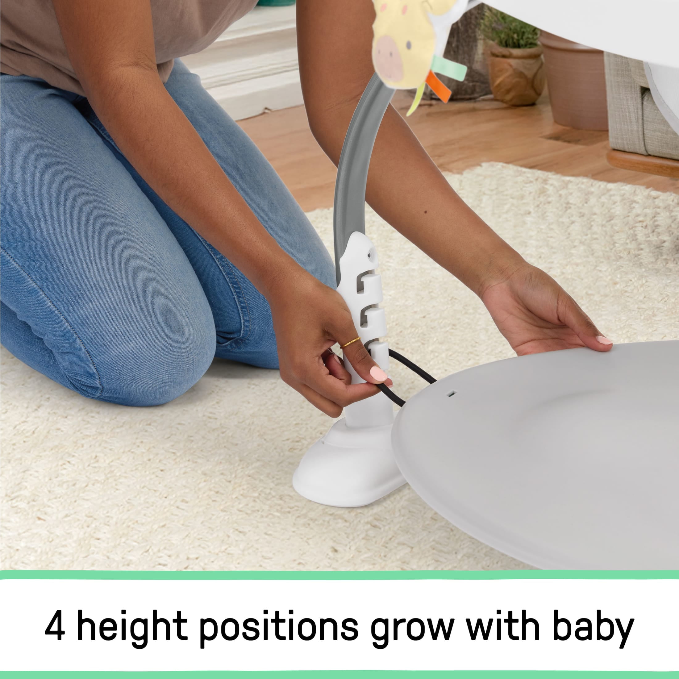 Ingenuity Bounce to Bloom 2-in-1 Activity Jumper & Table, Chambray, Ages 6–24 Months