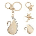 thumbnail image 6 of OUNONA 3pcs Delicate Crystal Key Ring Swan Shaped Charm Keychain Bag Pendant Key Holder Car Decoration Key Ornaments Party Gifts, 6 of 8