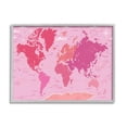 thumbnail image 2 of Stupell Industries Pink Tones World Map Atlas Countries Education Graphic Art Gray Framed Art Print Wall Art, Design by Arrolynn Weiderhold, 2 of 5