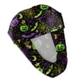 thumbnail image 5 of Voska Women's Halloween Printed Ponytail Scrub Cap Cotton Adjustable Work Hat Salon Spa Nursing Housework Full Coverage Cap Green one size, 5 of 6