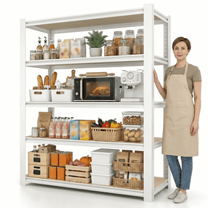 TrumanPick 5-Tier Pantry Shelving Unit, White, 1580 Lbs Capacity