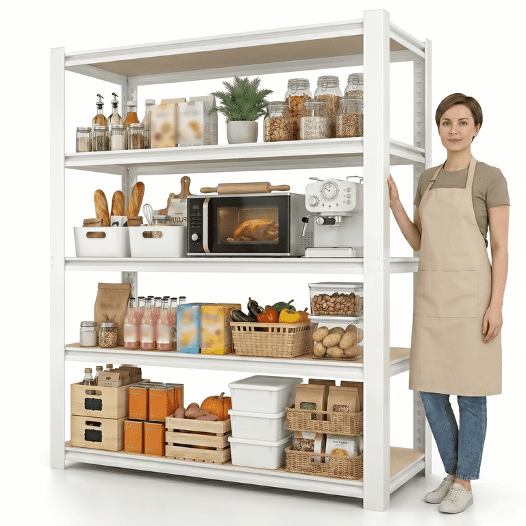TrumanPick 5-Tier Pantry Shelving Unit, White, 1580 Lbs Capacity photo 1