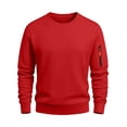 thumbnail image 5 of Comfort Colors Sweatshirt Nelozsy Men's Solid Color Long Sleeve Round Neck Hoodless Sweatshirts Red M, 5 of 9