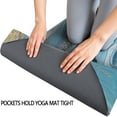 thumbnail image 3 of Blue Gold Marble Pattern Hot Yoga Mat Towel Non Slip for Hot Yoga - Quick-Drying Yoga Mat Cover with 4 Corner Pockets with Travel Bag - Hot Yoga Towel Non Slip 74"x26", 3 of 6