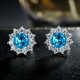 thumbnail image 2 of Pendientes de circonita con diamantes rosas y copos de nieve, pendientes sencillos de girasol a la moda para mujer, 2 of 6