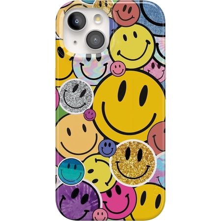 Casely iPhone 15 Case | All Smiles | Smiley Face Sticker Case | Classic