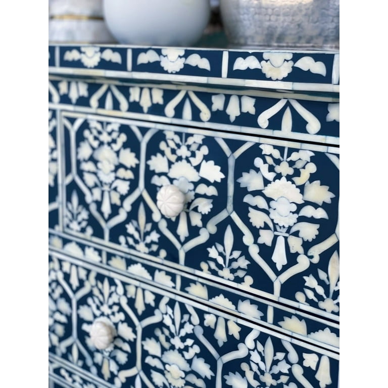 blue bone inlay dresser Modest Short Homecoming Dress Navy Blue Homecoming Dress Long Sleeve  Homecoming Dress SSD017 main image 1