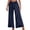 Navy, variant on Women's Casual Flowy High Waist Wide Leg Pants Bowtie Irregular Front Split Wrap Pants Hippie Boho Plus Size Trousers