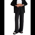thumbnail image 3 of Conjuntos de 2 Piezas para Mujer: Conjuntos Casuales de Salón, Camisas de Larga con Botones y Pantalones de Pierna Negro XXL, 3 of 10