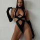 thumbnail image 4 of Lencería Sexy con cuello Halter negro para mujer, conjuntos de sujetador de una pieza, disfraces eróticos, vestido de muñeca de peluche, conjunto de ropa interior de realce, body, 4 of 5