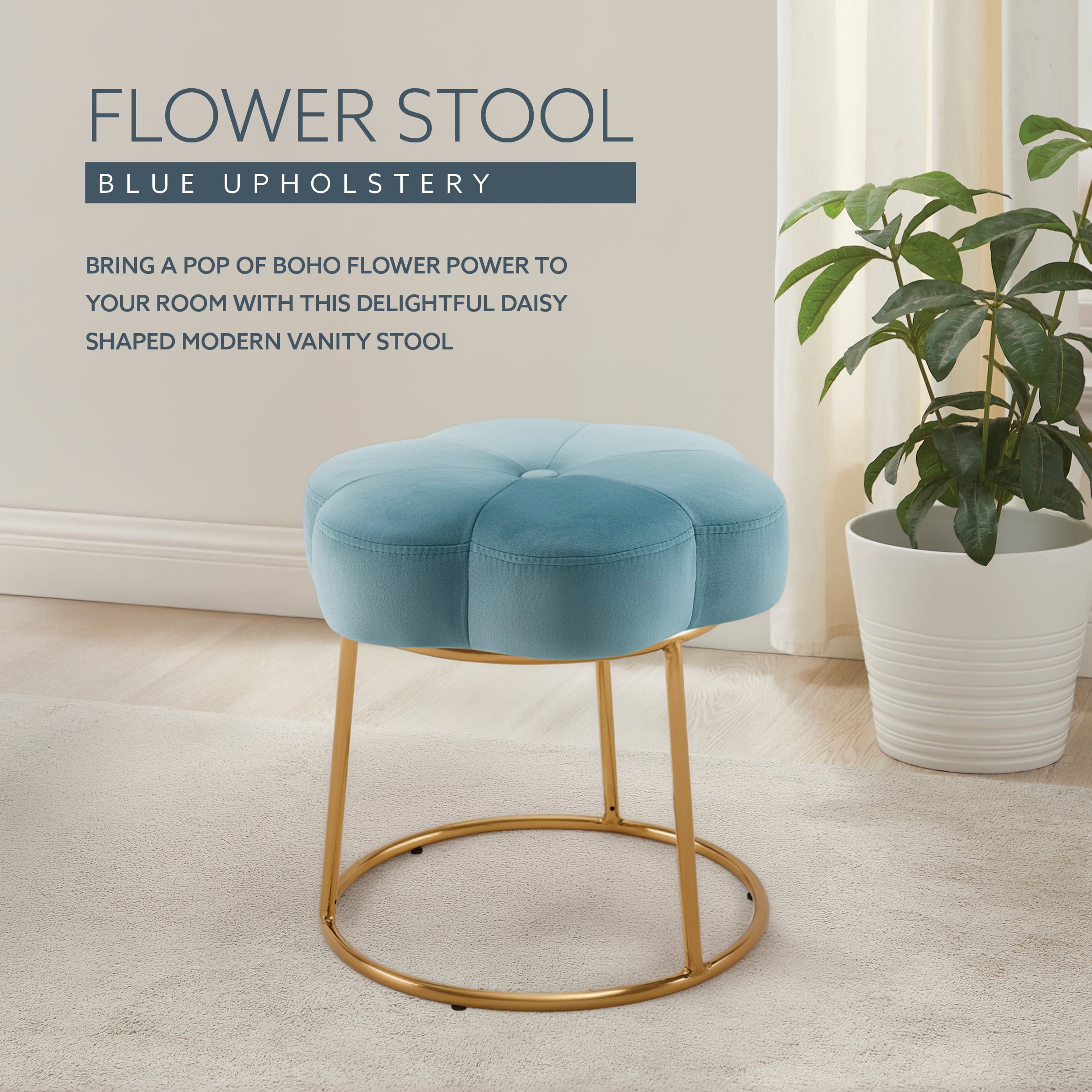 Tabouret Design Leitmotiv Cherish - Polyvalent, Portable, Couleur Bleu Doux, Pour Siège D'appoint Ou Décoration - 5