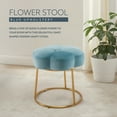 thumbnail image 5 of Linon Seraphina Vanity Stool, 17.75" Seat Height, gold Finish with Light Blue Velvet Fabric, 5 of 18
