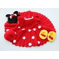 thumbnail image 4 of Woonie Sleeveless Flower Knit Handmade Dress With Cap & Sling Bag With Booties-Red, 4 of 4