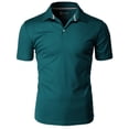 thumbnail image 3 of H2H Mens Cool Dry Compression Short Sleeve Polo T-Shirts STEELBLUE US M/Asia L (CMTTS268), 3 of 6