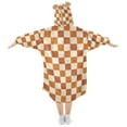 thumbnail image 2 of FORMRS Wearable Blanket Hoodie with Sleeves for Kids Cozy Flannel Sweatshirt, Rusty Orange Plaid, 2 of 7