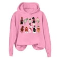 thumbnail image 4 of Women Blouses Women Sweatshirt Graphic Ladies Cowl Neck Sweatshirt Womens Sweatshirts Hoodies plus Tunic Cropped Womens Half Zip Sweater Comfortable Winter Warm Hoodie Coat Cute Pink XL, 4 of 4