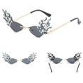 thumbnail image 4 of Gafas de sol BLESIY Decoración de perlas Marco dorado Resistencia al impacto Cómodo de usar Decoración Gris, 4 of 7