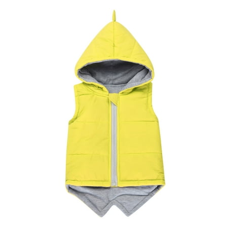 

Dadaria Toddler Winter Coat 6Months-7Years Children Warm Vest For Girls Boys Kids Dinosaur Waistcoats Winter Autumn Spring Zipper Hooded Outwear Jacket Tops Clothing Yellow 5-6 Years Toddler