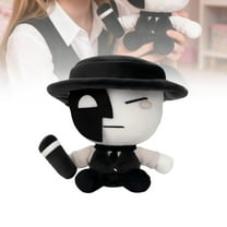 Artful Plush Toy - Die of Death Character, Black & White Aesthetic, Ideal Gift for Gamers, Plush Collectors & Music Theme Lovers 1 PCS