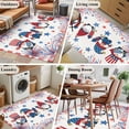 thumbnail image 6 of Independence Day Washable Area Rug 4 x 6 ft American Flag Gnome Red Blue Fireworks Red Grid Frame, Soft Non Slip Rugs Stain Repellent Indoor Felt Carpet for Living Dining Room Bedroom Home Office, 6 of 9
