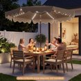 thumbnail image 4 of Gymax Solar Outdoor Market Table Umbrella w/104 Color-Changing Flowing LED Lights Brown, 4 of 10