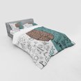 thumbnail image 3 of Ambesonne Modern Bedding Set 3 Pcs, Music Logic Brain Art, Twin, White Teal Umber, 3 of 3