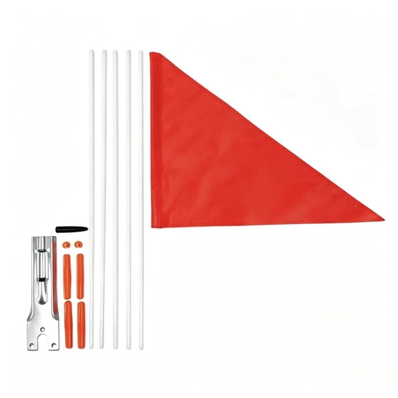 Vruelia 25WM Safety Flag with Pole,6 Foot Adjustable High Visibility Bike Flag, Brightly Colored Water