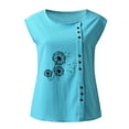 thumbnail image 4 of Pompotops Blouse Décontractée Sans Manches à Boutons Col Rond Ample pour Femmes, 4 of 4