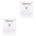 thumbnail image 2 of Collar COLGANTE de amistad Qarigey con tema de constelaciones Geminis oro rosa, 2 of 6
