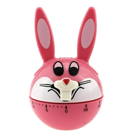 

Mechanical Cartoon Timer Kitchen Cooking Counter Manual Time Reminder (Pink)