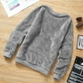 thumbnail image 2 of AherBiu Pajama Tops for Women Fleece Plush Crewneck Sweatshirt Long Sleeve Sleepwear Pullover Shirt, 2 of 7
