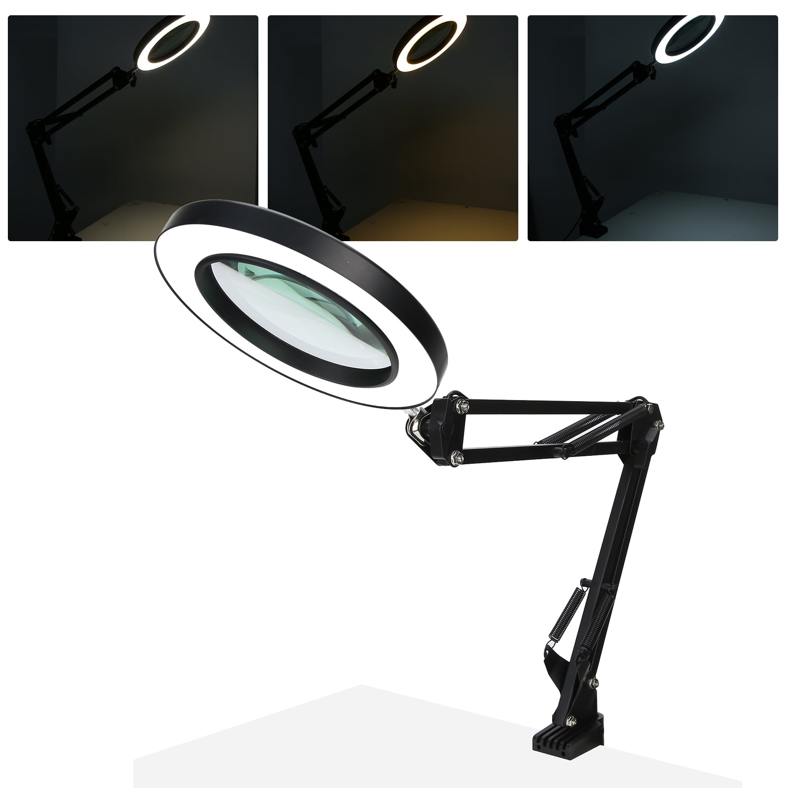 Magnifying Glass with Light and Stand Magnifier 10X LED lamp Enlarged Central annular Adjustable Spotlight Light Source luminance USB Power Magnifier Magnifier for Reading 
