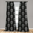 thumbnail image 5 of Ambesonne Black and White Curtains, Oriental Hamsa Hand, Pair of 28"x95", Black White, 5 of 5