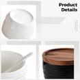 thumbnail image 6 of 2 Pcs Ceramic Salt and Pepper Containers Set, Japanese-Style Spice Jar with Wooden Lid, Kitchen Spice Organizers and Storage, Dual Spoons, 8.5 oz Seasoning Container for Home, Restaurant, 6 of 8