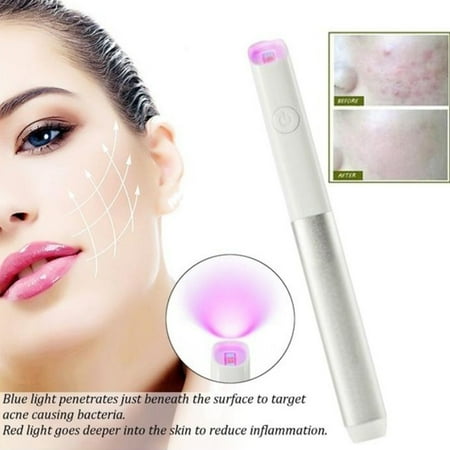 Red Acne Treatment Pixnor Acne Scar Removal Pen Blue/Red Light Machine for Anti-Inflammation Scar Removal Wrinkle Removal Treatment Skin Tightening(White) ()