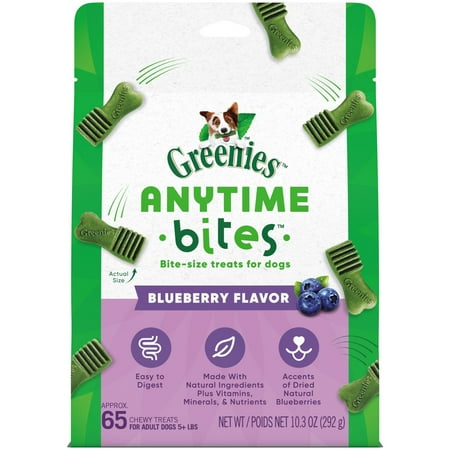 UPC: 0642863114434 | Greenies Anytime Bites Blueberry Flavor Treats for Dogs  10.3 oz Pouch