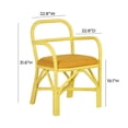 thumbnail image 6 of Ginny Yellow Rattan Dining Chair, 6 of 6