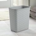 thumbnail image 5 of Sterilite Small Bathroom Trash Can, 3.4 Gallon Plastic Weave Garbage Bucket Bin with No Lid, Gray, 5 of 9