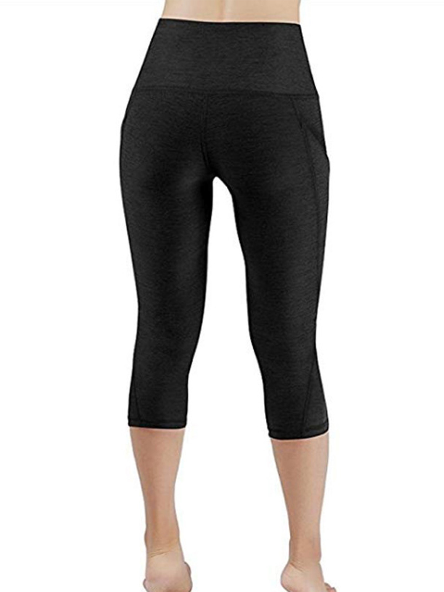 MAWCLOS 2psc Women Capri Leggings Tights Tummy Conytol High Waist Cropped Yoga Pants for Running Fitness with Pocket - image 6 of 8