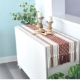 thumbnail image 4 of Boho Dining Table Runner with Tassels 14 x 72 Inches, Rust Brown and Cream | Boho Dresser Scarf / Farmhouse Cotton Woven Console Table or Buffet Top Cover, 4 of 9